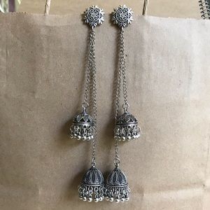 Bollywood Indian style double jhumka earrings